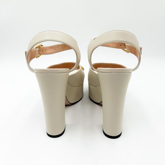 Gucci Baby Horsebit Platform Sandal Mystic White Heels New EU 41 US 11 - Picture 5 of 13